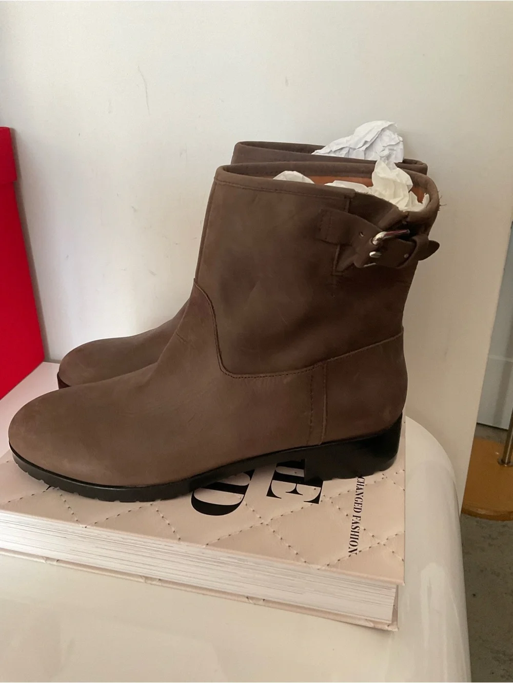 GAP Brown Leather Booties Size 10